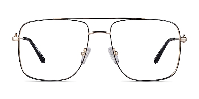 Romeo Black Gold Metal Eyeglass Frames from EyeBuyDirect