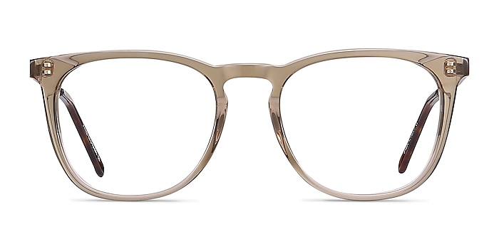 乙烯基透明棕色醋酸金属眼镜框从EyeBuyDirect