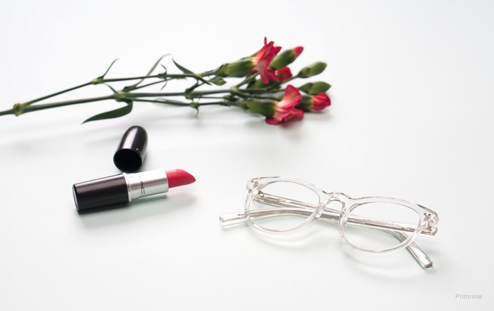 eyeglass frames for women over 50 - rose - lipstick