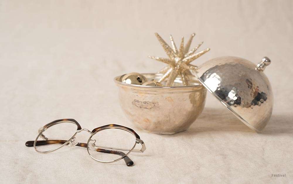 vintage round glasses - browline - flatlay