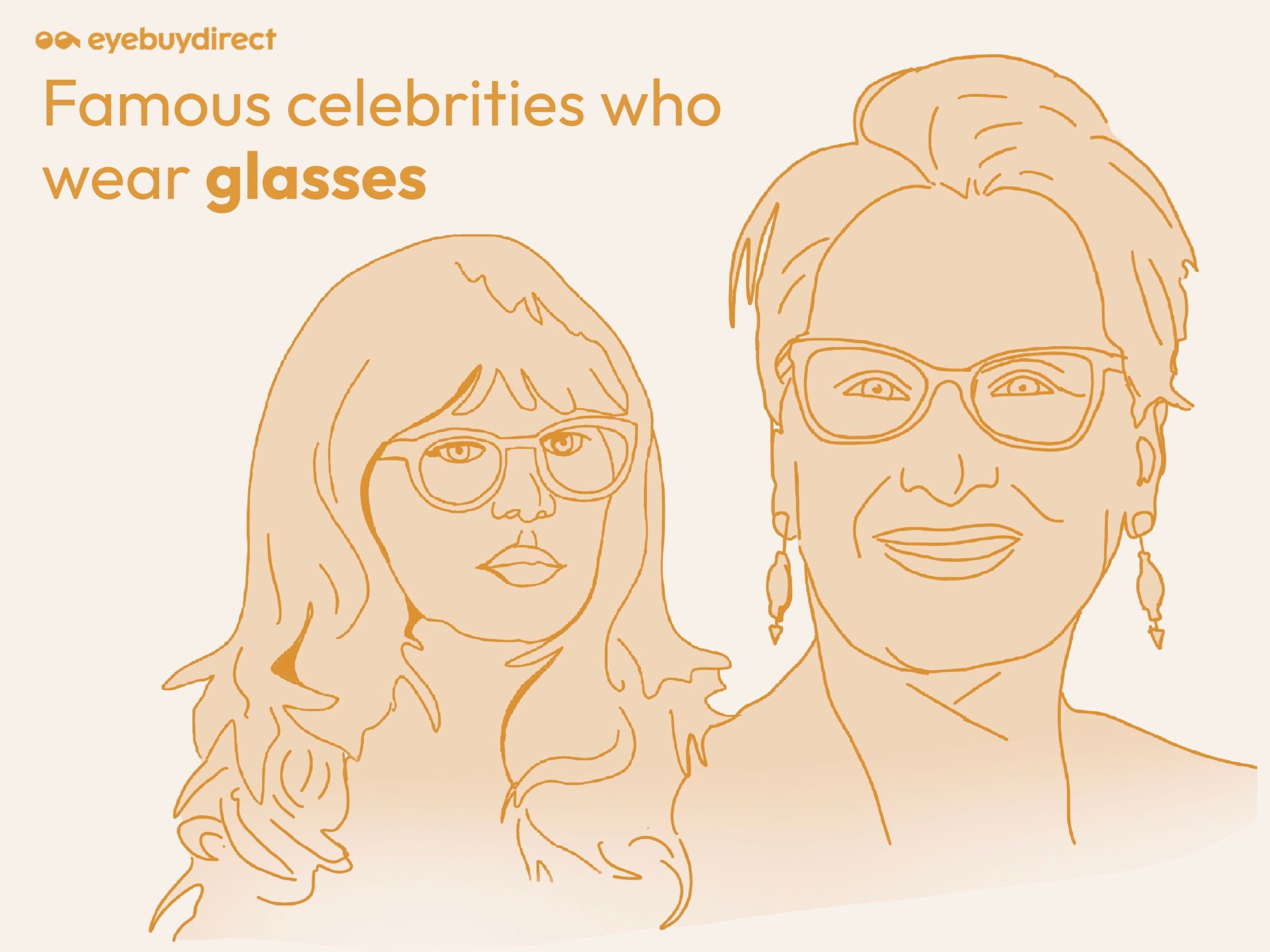 A stylised image showing celebrities wearing glasses