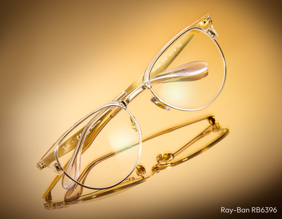 A flatlay of Ray-Ban eyeglasses RB6396