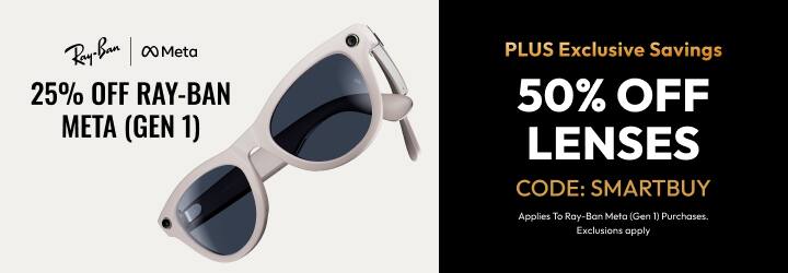 25% off Ray-Ban Meta (Gen 1) + 50% off Lenses