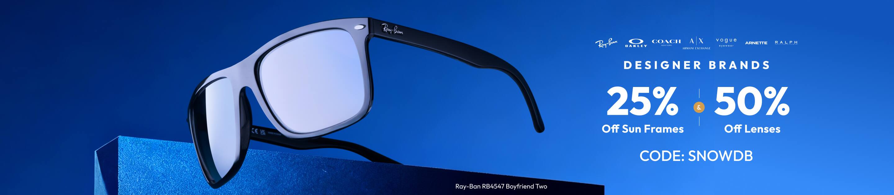 25% Off Sun Frames + 50% Off Lenses