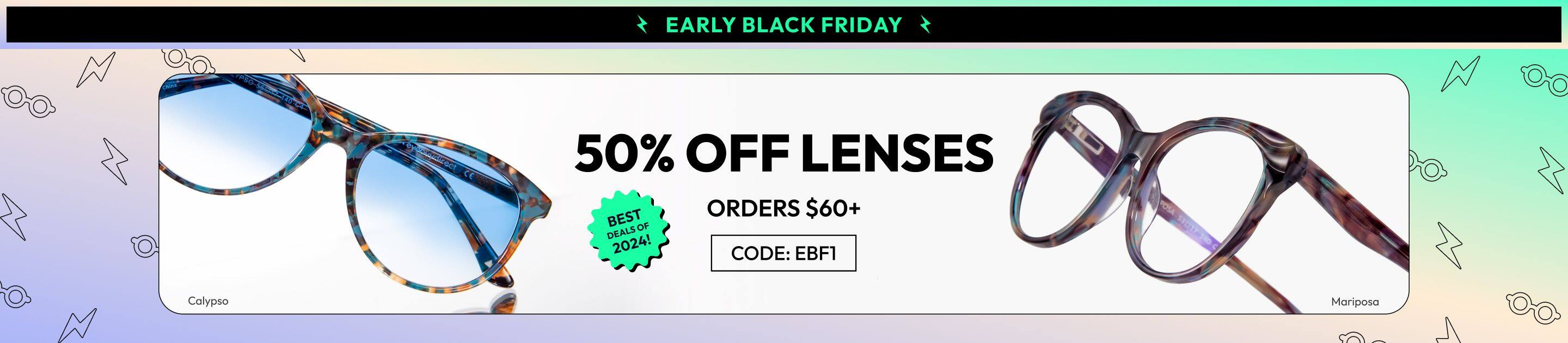 50% OFF LENSES ORDERS $60+