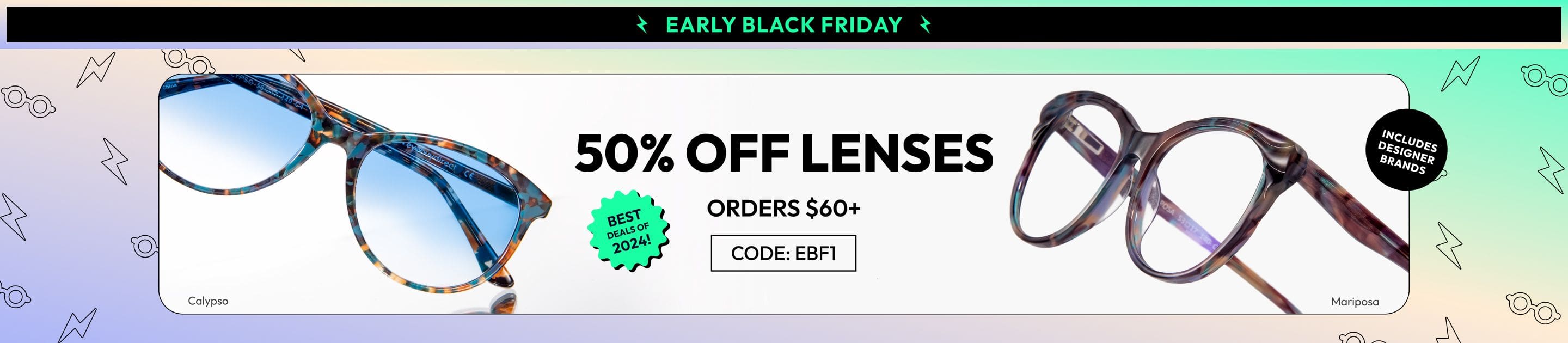 50% OFF LENSES ORDERS $60+