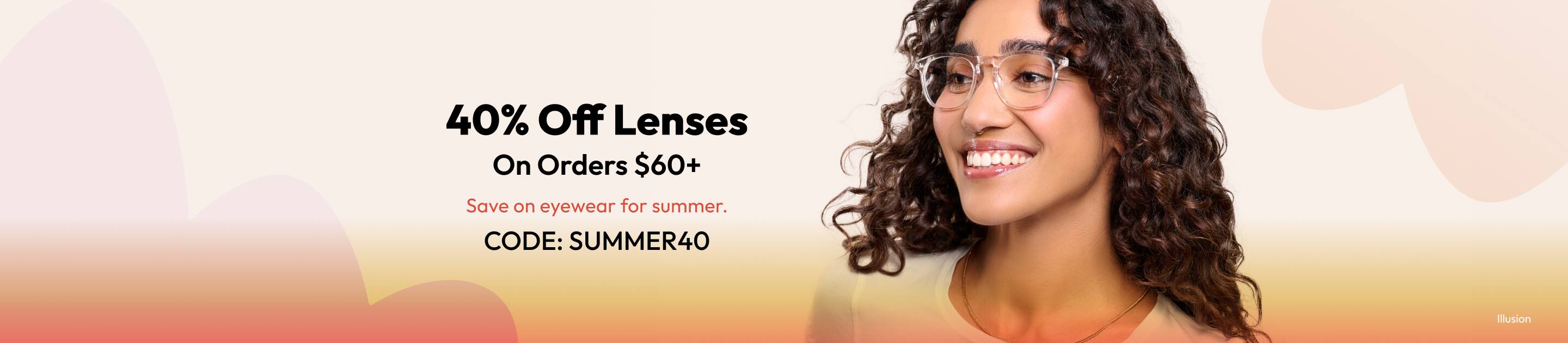 40 Off Lenses Orders $60+