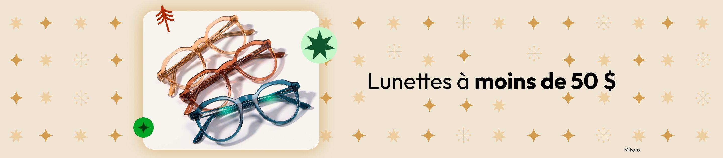 Lunettes à moins de 50 $