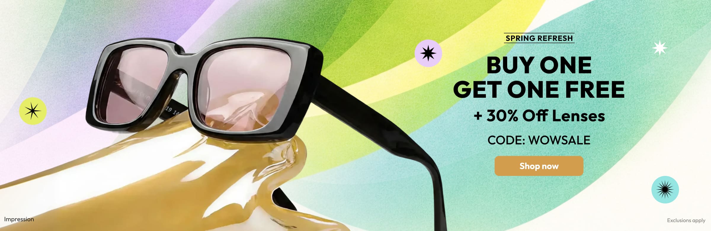 Buy One Get One Free + 30% Off Lenses