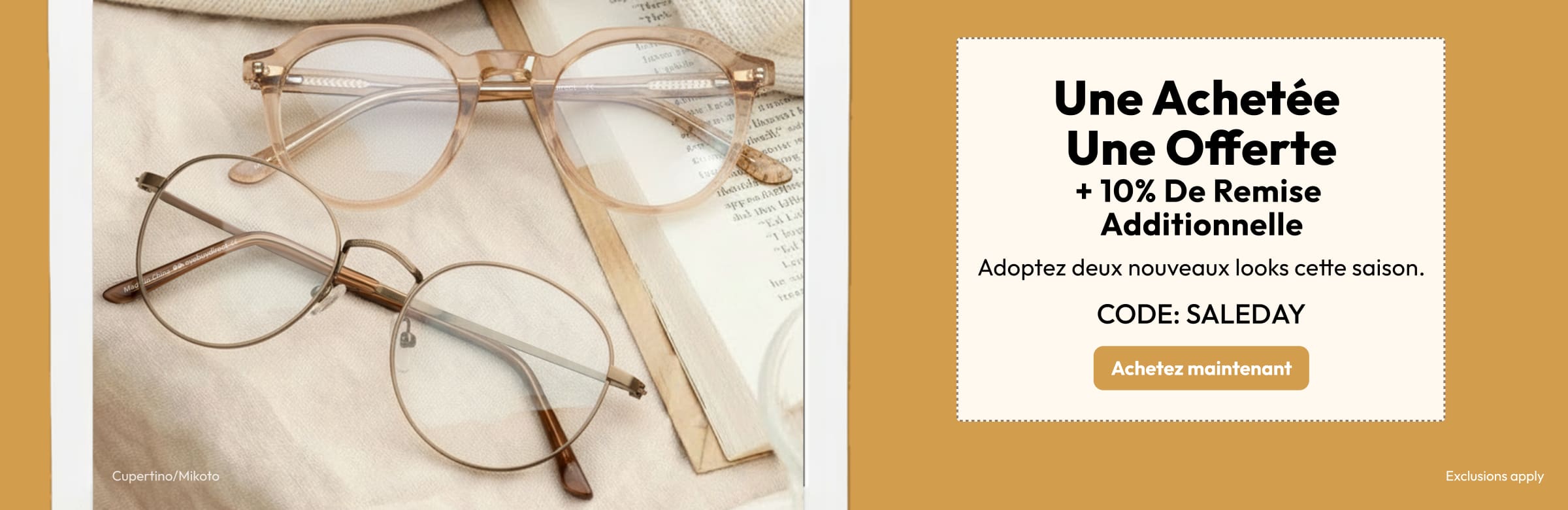 Jusqu’à -50% + Verres À -20%