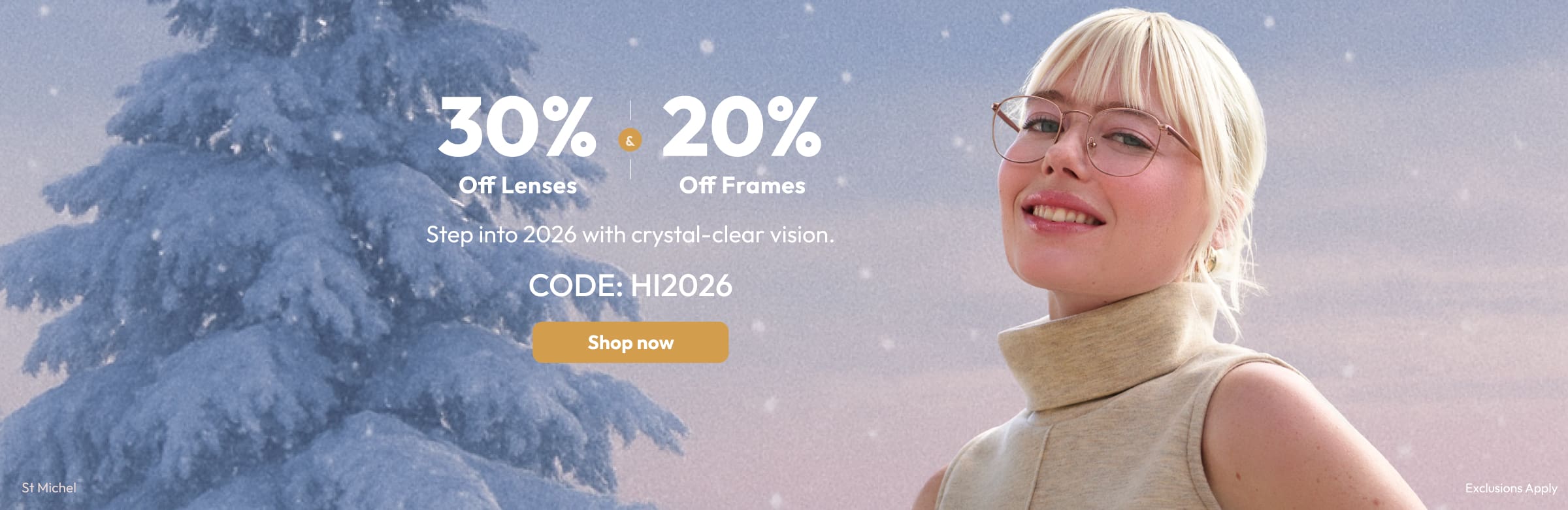 30% Off Lenses + 20% Off Frames