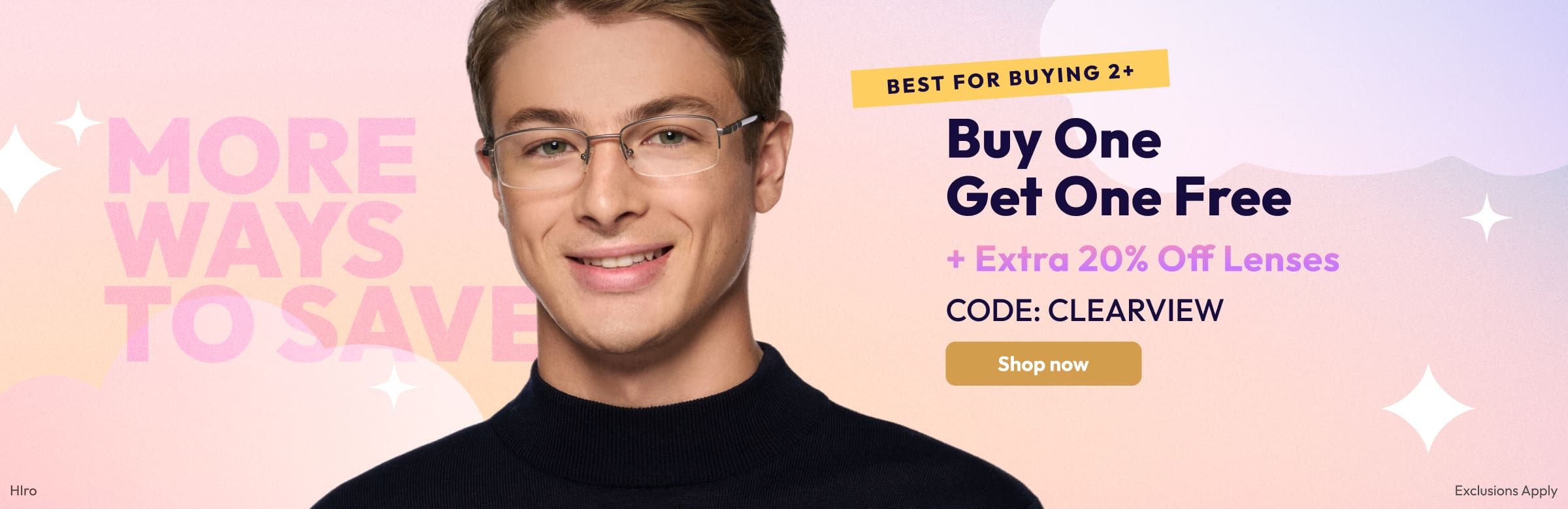 Buy One Get One Free + 20% Off Lenses