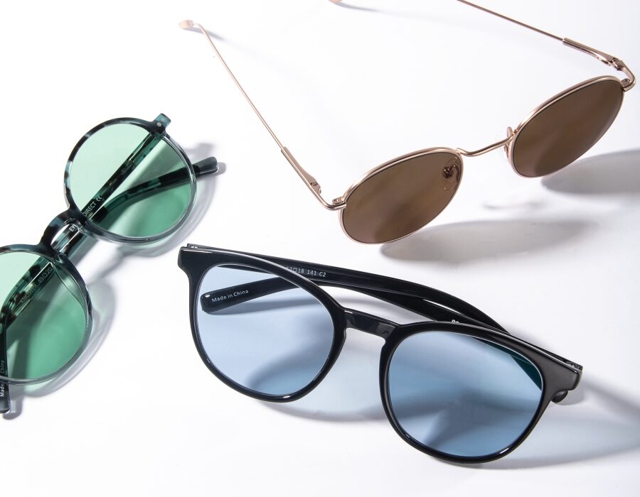 A selection of Eyebuydirect sunglasses on a white background