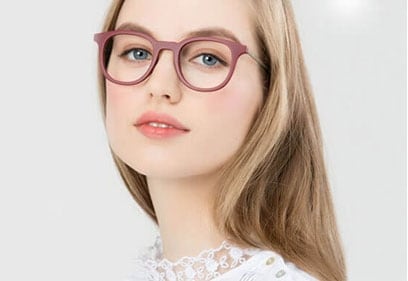Clear Lens Glasses Soft Frame with Matching Bow & Temple Color Whisker Accents 