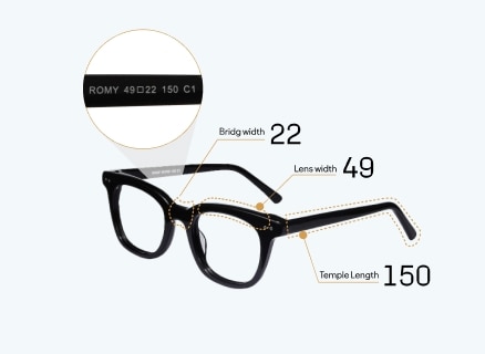 glasses frame sizes