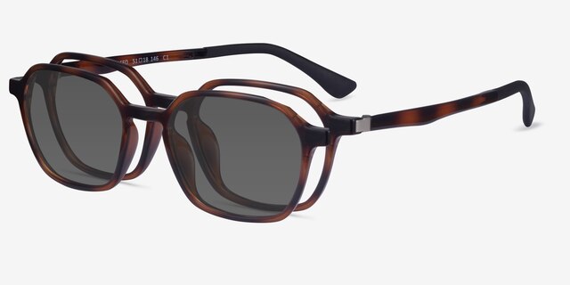 Paseo Clip-On Tortoise PlasticEyeglass Frames from EyeBuyDirect, Angle View