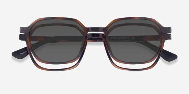 Paseo Clip-On Tortoise PlasticEyeglass Frames from EyeBuyDirect, Closed View