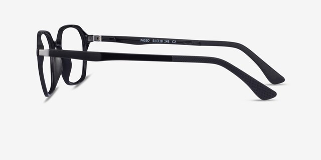 Paseo Clip-On Noir PlastiqueMontures de lunettes de vue d'EyeBuyDirect, Vue de Côté