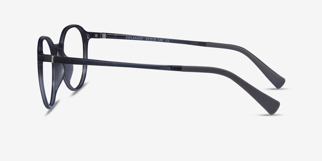 Esplanade Clip-On Clear Gray PlasticEyeglass Frames from EyeBuyDirect, Side View