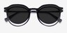 Esplanade Clip-On Clear Gray PlasticEyeglass Frames from EyeBuyDirect, Closed View