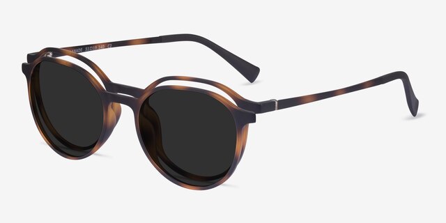 Esplanade Clip-On Matte Tortoise PlastiqueMontures de lunettes de vue d'EyeBuyDirect, Vue d'Angle