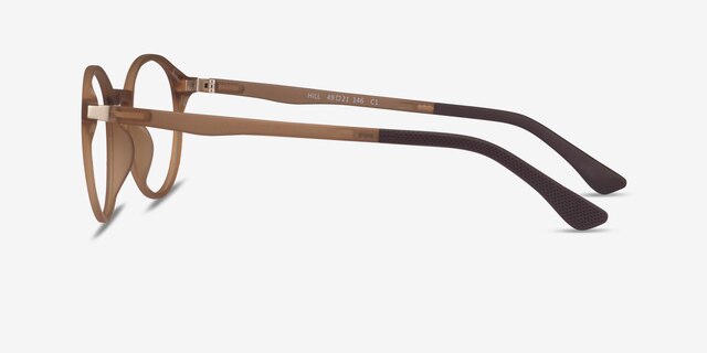 Hill Clip-On Clear Brown PlasticEyeglass Frames from EyeBuyDirect, Side View