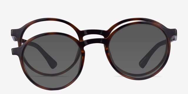 Hill Clip-On Tortoise PlasticEyeglass Frames from EyeBuyDirect, Front View