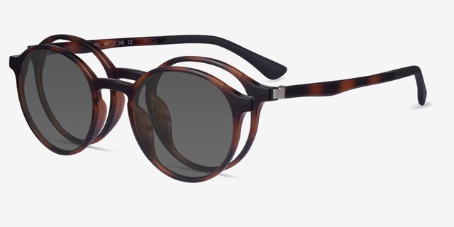 Hill Clip-On Tortoise PlasticEyeglass Frames from EyeBuyDirect, Angle View