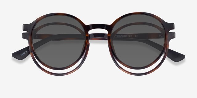 Hill Clip-On Tortoise PlasticEyeglass Frames from EyeBuyDirect, Closed View