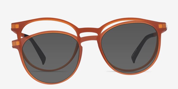 Terminus Clip-On Matte Orange Plastic Eyeglass Frames