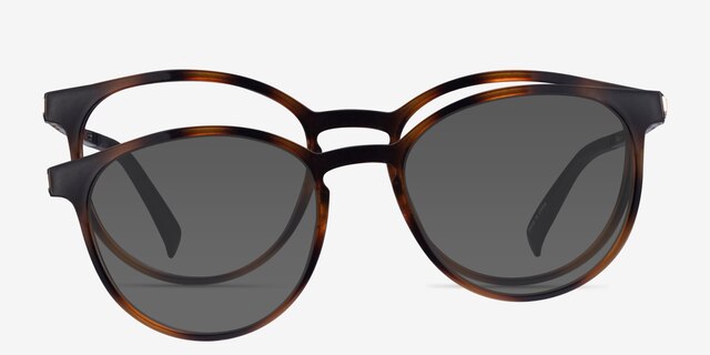 Terminus Clip-On Tortoise PlasticEyeglass Frames from EyeBuyDirect, Front View