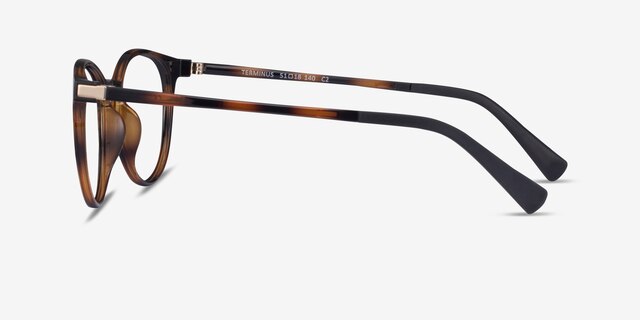 Terminus Clip-On Tortoise PlasticEyeglass Frames from EyeBuyDirect, Side View