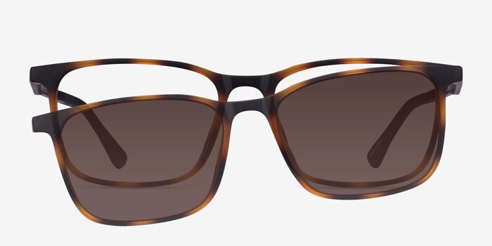 Parody Clip-On Tortoise Plastic Eyeglass Frames from EyeBuyDirect
