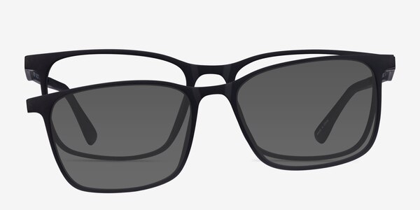 Parody Clip-On Black Plastic Eyeglass Frames