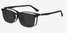 Parody Clip-On Noir PlastiqueMontures de lunettes de vue d'EyeBuyDirect, Vue d'Angle