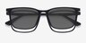 Parody Clip-On Noir PlastiqueMontures de lunettes de vue d'EyeBuyDirect, Vue Rapprochée