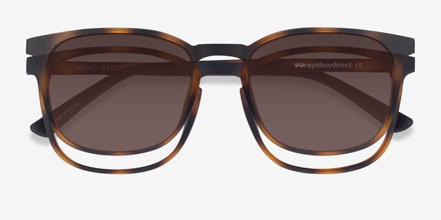 Stroll Clip-On Tortoise PlasticEyeglass Frames from EyeBuyDirect, Closed View