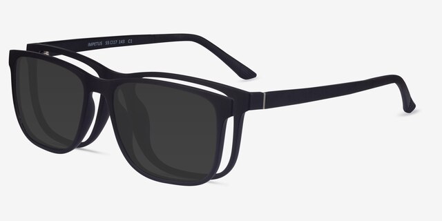 Impetus Clip-On Noir PlastiqueMontures de lunettes de vue d'EyeBuyDirect, Vue d'Angle