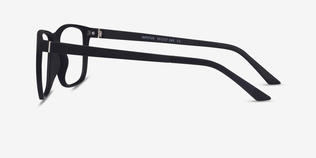 Impetus Clip-On Noir PlastiqueMontures de lunettes de vue d'EyeBuyDirect, Vue de Côté
