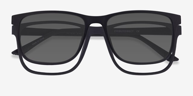 Impetus Clip-On Noir PlastiqueMontures de lunettes de vue d'EyeBuyDirect, Vue Rapprochée