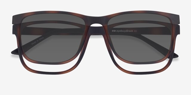 Impetus Clip-On Tortoise PlasticEyeglass Frames from EyeBuyDirect, Closed View
