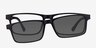 Historic Clip-On Black PlasticEyeglass Frames from EyeBuyDirect, Front View