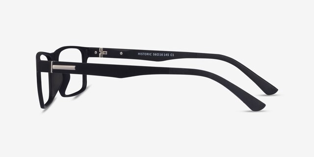 Historic Clip-On Black PlasticEyeglass Frames from EyeBuyDirect, Side View