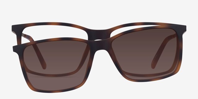 Vermont Clip-On Tortoise MetalEyeglass Frames from EyeBuyDirect, Front View