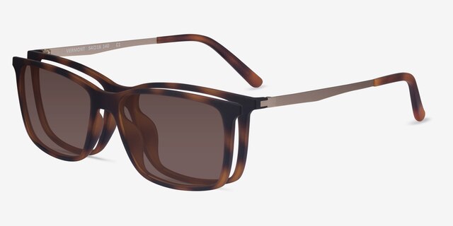 Vermont Clip-On Tortoise MetalEyeglass Frames from EyeBuyDirect, Angle View