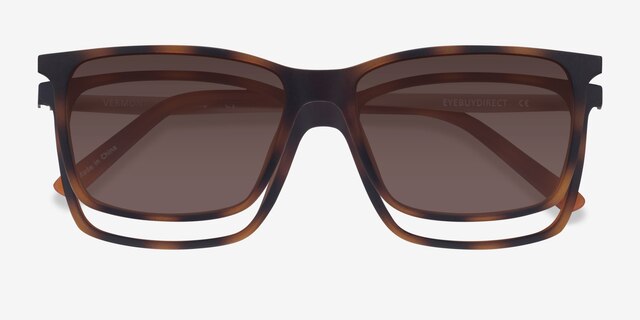 Vermont Clip-On Tortoise MetalEyeglass Frames from EyeBuyDirect, Closed View