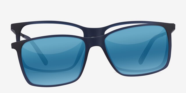 Vermont Clip-On Bleu marine MétalMontures de lunettes de vue d'EyeBuyDirect, Vue de Face