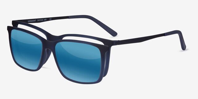 Vermont Clip-On Bleu marine MétalMontures de lunettes de vue d'EyeBuyDirect, Vue d'Angle