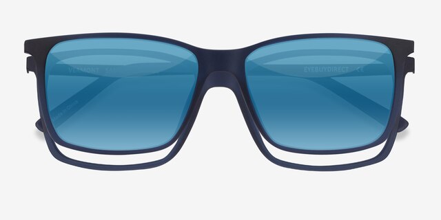 Vermont Clip-On Bleu marine MétalMontures de lunettes de vue d'EyeBuyDirect, Vue Rapprochée