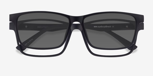Ascutney Clip-On Black PlasticEyeglass Frames from EyeBuyDirect, Closed View